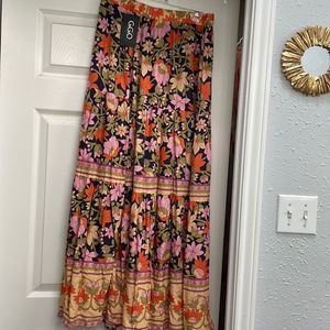 Gigio BEAUTIFUL NEW FLORAL MAXI LINED SKIRT L